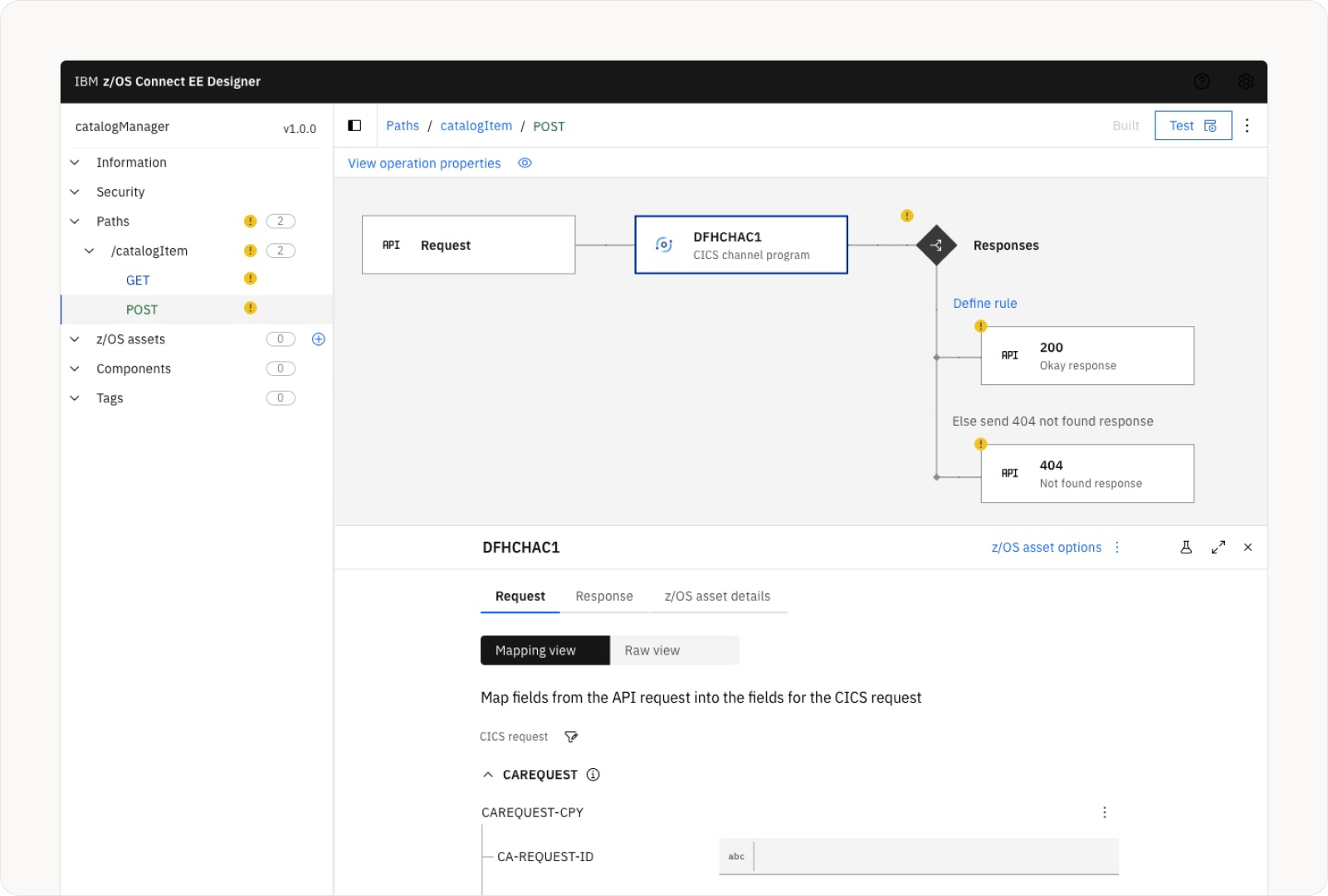 The z/OS Connect Designer Tooling